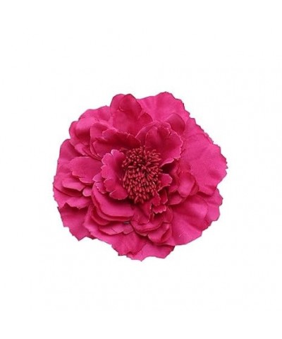 Women's Bohemia Peony Flowers Hairpin Hair Clip Flower Brooch for Travel Party Festivals (Black Dark Purple White) Fuchsia $1...