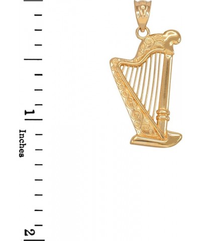 Fine 10k Yellow Gold Harp Music Charm Pendant Necklace 20.0 Inches $103.49 Necklaces