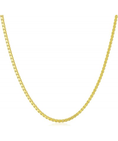 Authentic 925 Sterling Silver Box Chain 1/1.5/2/3 mm Box Link Chain with Lobster Clasp Silver/14K Yellow Gold Plated Necklace...