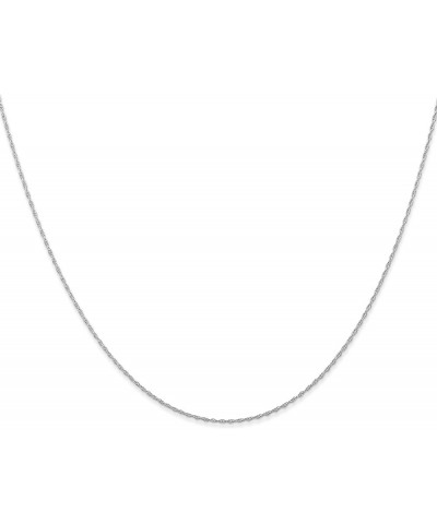 Solid 10k White Gold 0.5mm Carded Cable Rope Chain - 16" 18" 20" 22" 24 16.0 Inches $31.85 Necklaces