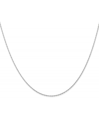 Solid 10k White Gold 0.5mm Carded Cable Rope Chain - 16" 18" 20" 22" 24 16.0 Inches $31.85 Necklaces