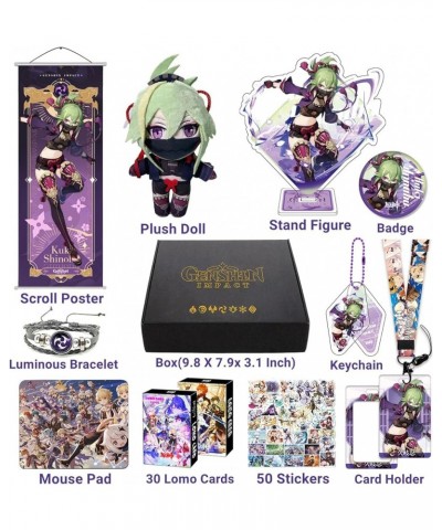 Genshin Impact Box Merch Set with 11 Gifts, Wanderer Cyno Xiao All 5 Stars Characters Plush Poster Acrylic Stand Bracelet Sti...