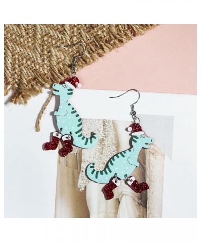 Cute Acrylic Animal Drop Earrings Colorful Boots Chicken Hen Dinosaur Lovely Panda with Bamboos Funny Animal Dangle Earrings ...