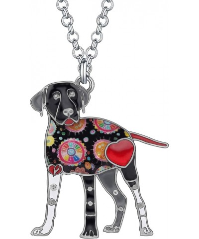 Cute Black Labrador Retriever Necklace Pendant Zinc Alloy Enamel Puppy Dog Lab Jewelry Gifts Charm for Women Girls Black $9.2...