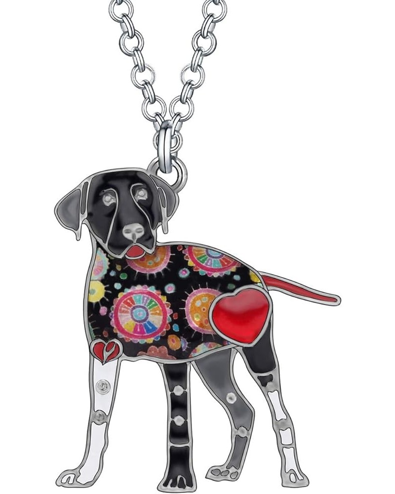 Cute Black Labrador Retriever Necklace Pendant Zinc Alloy Enamel Puppy Dog Lab Jewelry Gifts Charm for Women Girls Black $9.2...