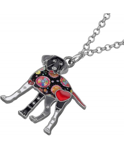 Cute Black Labrador Retriever Necklace Pendant Zinc Alloy Enamel Puppy Dog Lab Jewelry Gifts Charm for Women Girls Black $9.2...