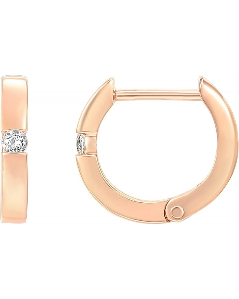 14K Gold Plated Sterling Silver Post Cubic Zirconia Huggie Earrings | Small Round Huggie Stud Fashion Hoop Earrings for Women...