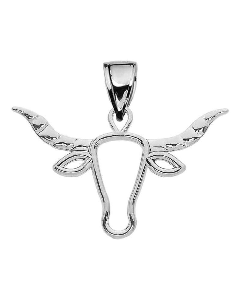 Astrology Jewelry Sterling Silver Open Work Texas Longhorn Bull Pendant $10.00 Pendants