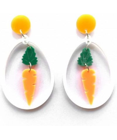 Easter Acrylic Bunny Rabbit Drop Dangle Earrings Leopard Carrot Rainbow Egg for Women Girls Statement Easter Decorations Holi...