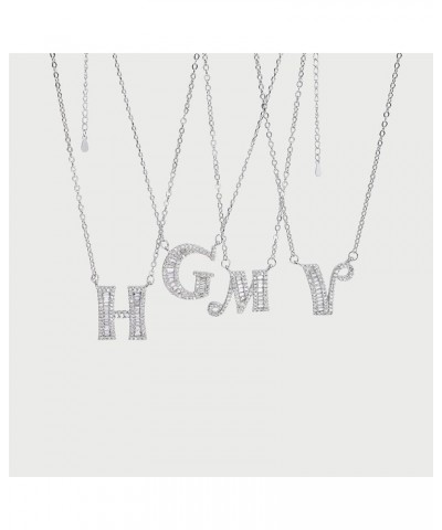 Initial Necklace White Gold Zirconia Necklace A-Z Jewelry Gifts for Women W $16.79 Necklaces