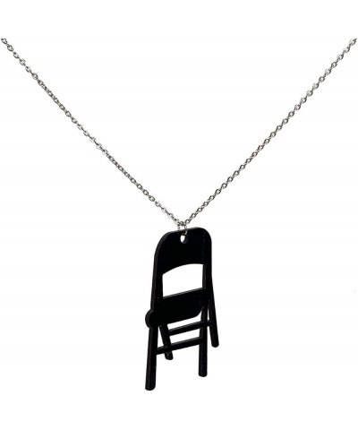 Folding Chair Necklace From Alabama Brawl Battle Of Montgomery Funny Fashion Classic Chair Jewelry for Women Girls black $6.5...