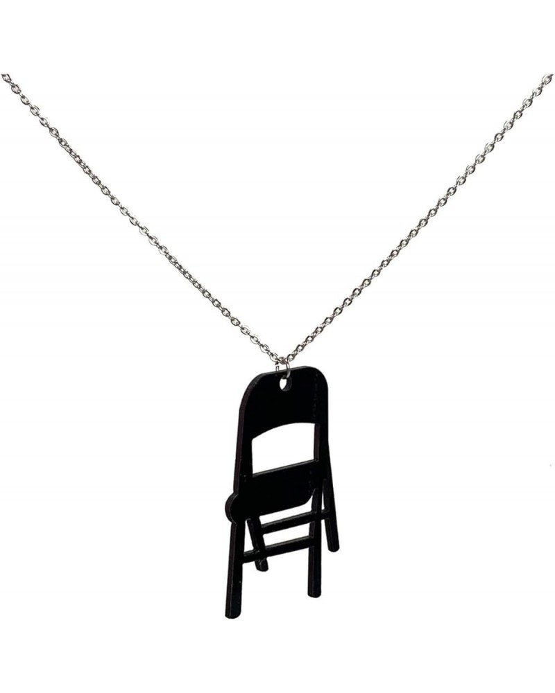 Folding Chair Necklace From Alabama Brawl Battle Of Montgomery Funny Fashion Classic Chair Jewelry for Women Girls black $6.5...