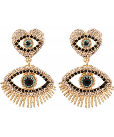 Crystal Evil Eyes Drop Earrings Fashion Unique Abstract Eyes Rhinestone Dangle Earring for Women Girls Exaggerated Jewelry Bl...