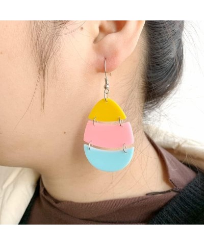 Easter Acrylic Bunny Rabbit Drop Dangle Earrings Leopard Carrot Rainbow Egg for Women Girls Statement Easter Decorations Holi...