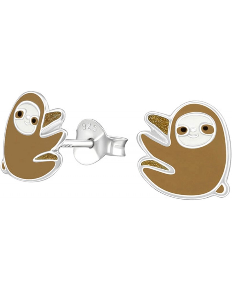 Sloth .925 Sterling-Silver Tiny Stud Earrings $6.94 Earrings