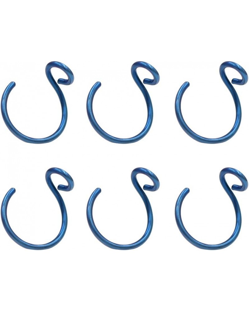 6pcs Fake Nose Ring 20G Faux Piercing Jewelry 8mm Face Nose Hoops Set for Unisex Blue $6.59 Body Jewelry