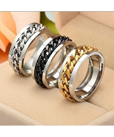 3 pcs 8mm Spinner Ring Stainless Steel Fidget Rings Anti Anxiety for Men Women Cool Grooved Anxiety Stress Roller Rings Cool ...