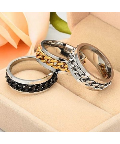 3 pcs 8mm Spinner Ring Stainless Steel Fidget Rings Anti Anxiety for Men Women Cool Grooved Anxiety Stress Roller Rings Cool ...