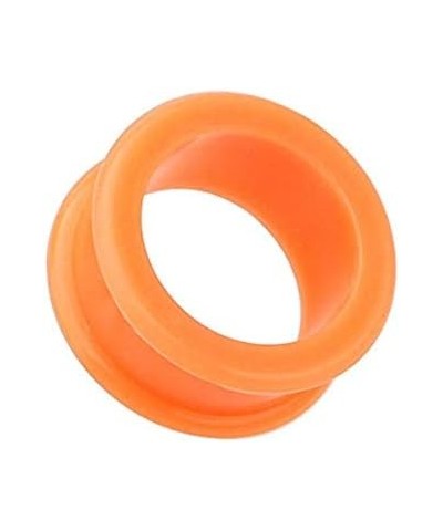 Flexible Silicone Double Flared Ear Gauge Tunnel Plug 8 GA (3.2mm), Orange $9.35 Body Jewelry