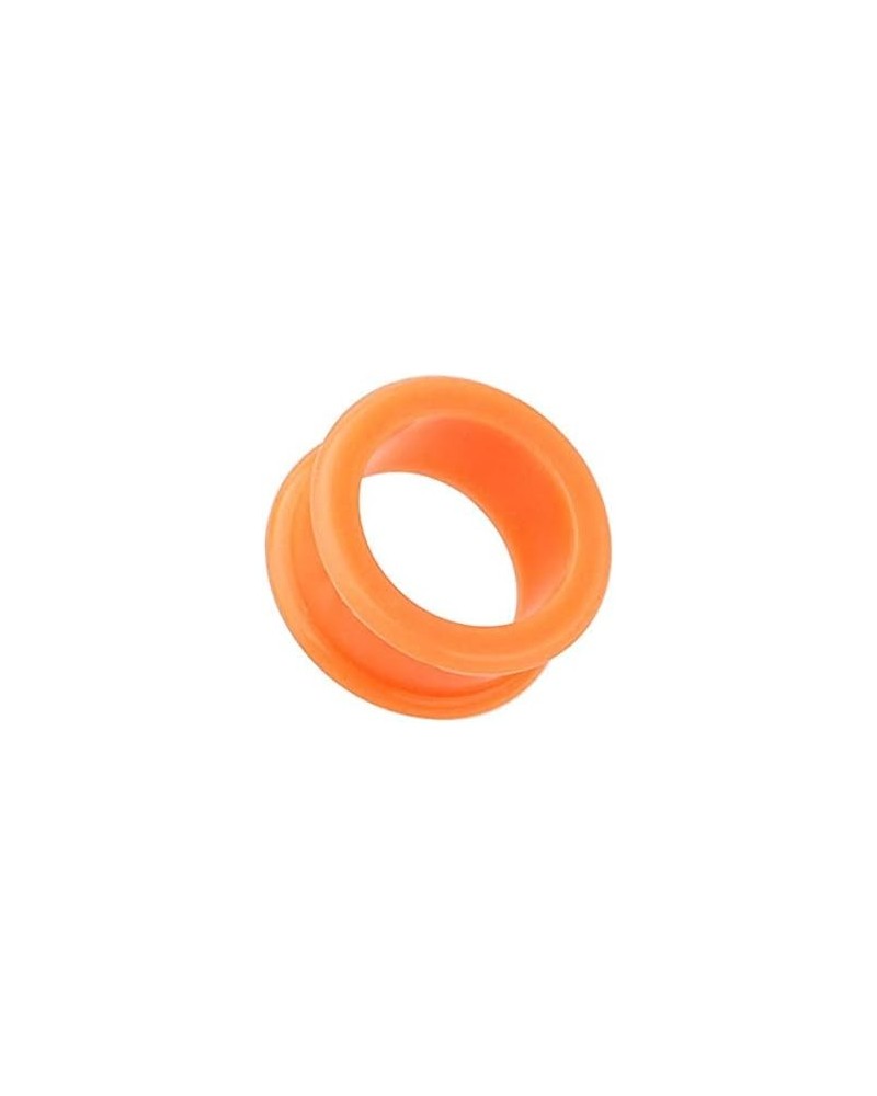 Flexible Silicone Double Flared Ear Gauge Tunnel Plug 8 GA (3.2mm), Orange $9.35 Body Jewelry