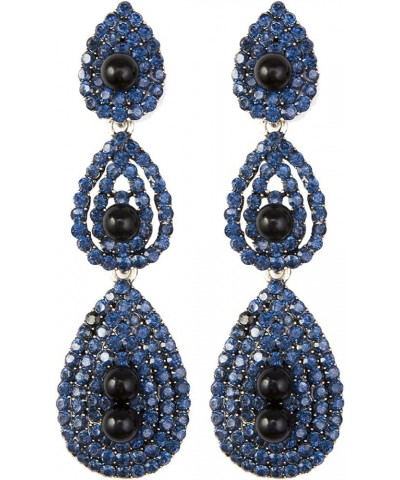 Gatsby Earrings Vintage 1920s Drop Chandelier Flapper Jewelry Accessories One Size Navy Blue $11.39 Earrings