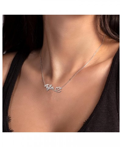 Heart Name Necklace Personalized Initial Stainless Steel Pendant Jewelry Christmas Gift Curb Chain 18 Dylan $10.79 Necklaces