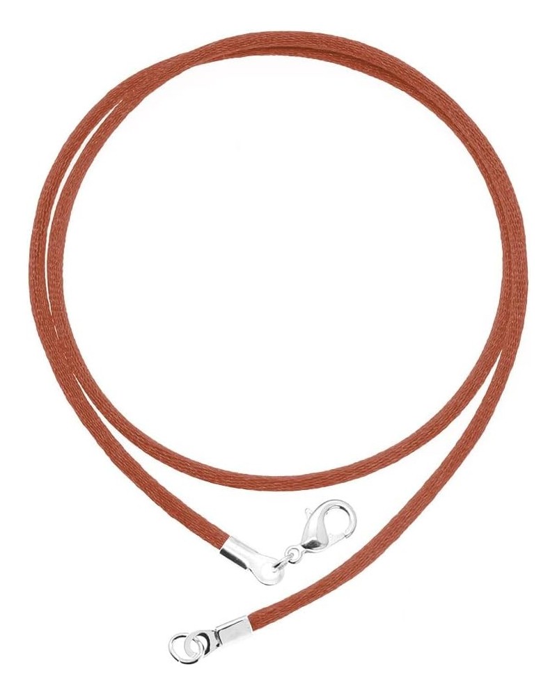 2mm Satin Silk Cord Necklace Chain for Pendant with Durable Silver Clasp - 16" 18" 20" for Men and Women 16 Inch Dark Copper ...