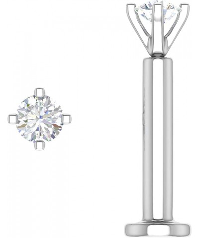 0.03 to 0.14 Carat 4-Prong Solitaire Diamond Nose Pin Stud in 18K Gold White Gold 0.05 carats $51.75 Body Jewelry