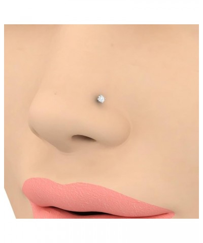 0.03 to 0.14 Carat 4-Prong Solitaire Diamond Nose Pin Stud in 18K Gold White Gold 0.05 carats $51.75 Body Jewelry