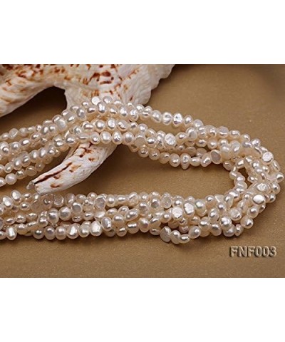 Necklace for Women Six-strand 4-5mm White Flat Freshwater Pearl Necklace with Smoky Quartz Pendant 17.5inch $19.59 Necklaces