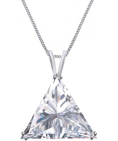 Jewel Zone US Trillion Cut White Cubic Zirconia Solitaire Pendant Necklace in 10K Solid Gold (3/4 Cttw) White Gold $82.00 Nec...