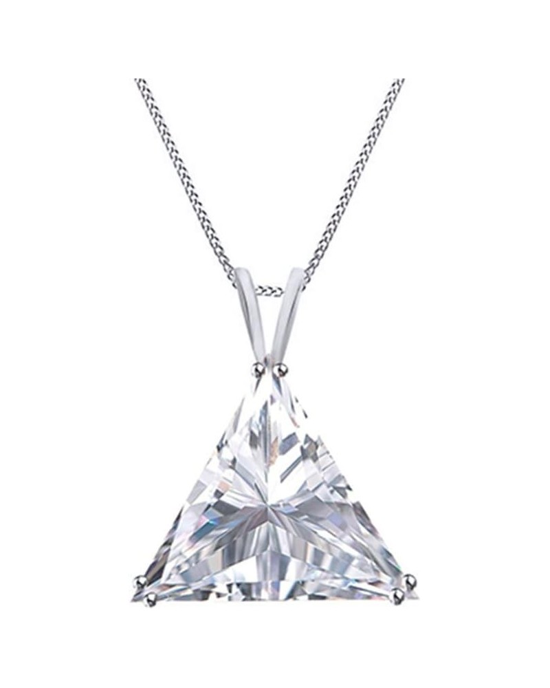 Jewel Zone US Trillion Cut White Cubic Zirconia Solitaire Pendant Necklace in 10K Solid Gold (3/4 Cttw) White Gold $82.00 Nec...