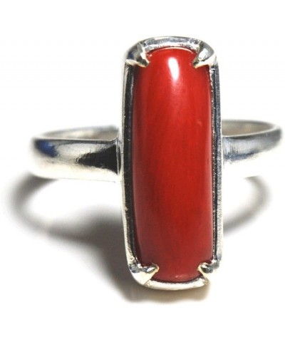 3 Carat Red Coral Silver Ring for Women Prong Setting Chakra Healing Jewelry in Size 5-13 $16.66 Rings