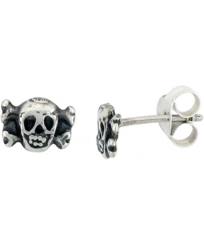 Small Sterling Silver Skull Earrings Studs Assorted Designs and Sizes Style_279 $11.39 Earrings