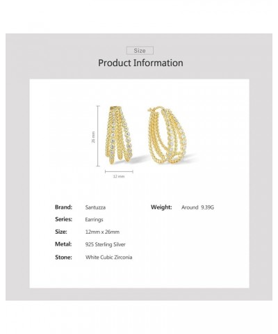 925 Sterling Silver Cubic Zirconia Gold Plated Earrings for Women Chain Shape $24.93 Earrings