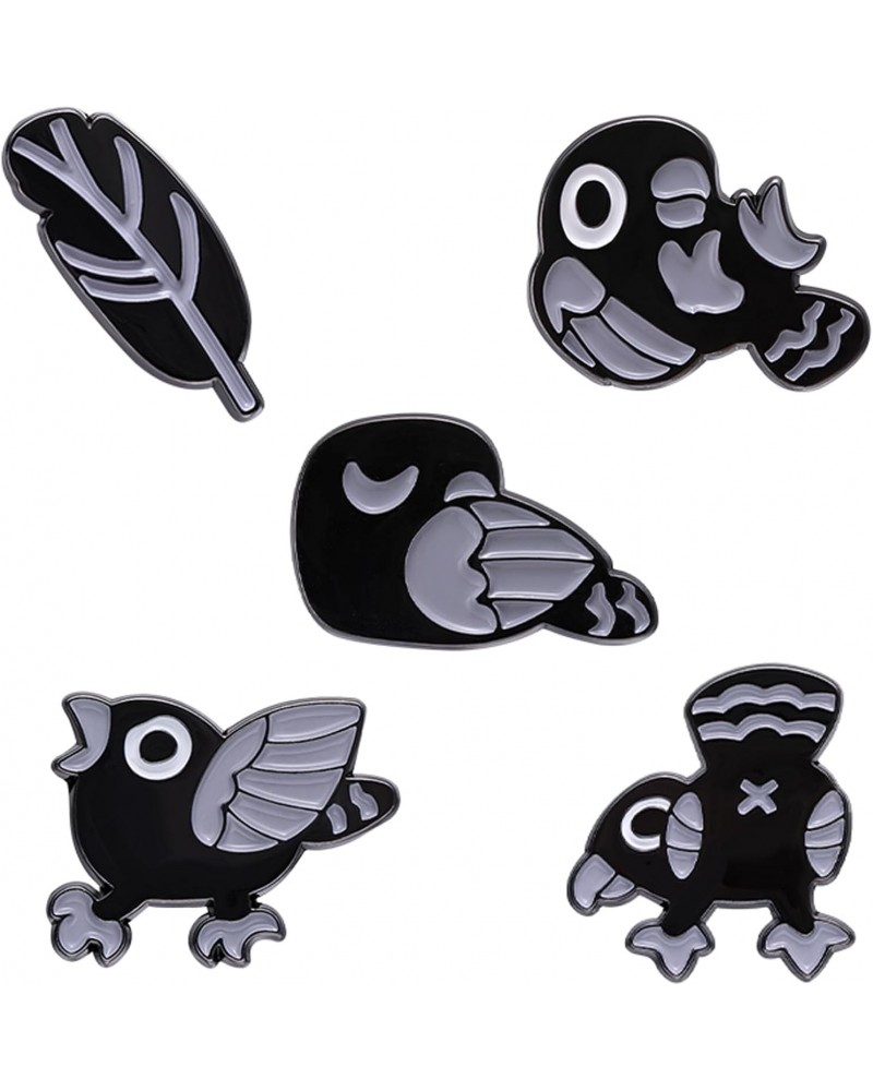 Black Bird Enamel Pins for Women Kids Cute Animal Enamel Brooch Pins for Jackets Clothes Naughty Bird Enamel Brooch Badge DIY...