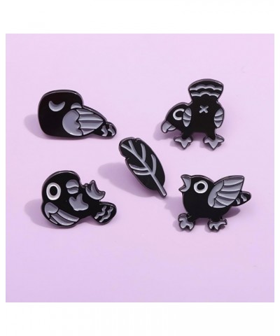 Black Bird Enamel Pins for Women Kids Cute Animal Enamel Brooch Pins for Jackets Clothes Naughty Bird Enamel Brooch Badge DIY...