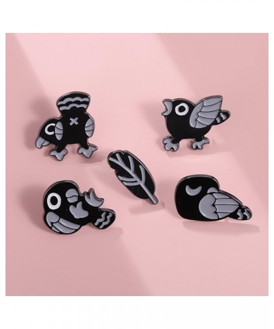 Black Bird Enamel Pins for Women Kids Cute Animal Enamel Brooch Pins for Jackets Clothes Naughty Bird Enamel Brooch Badge DIY...