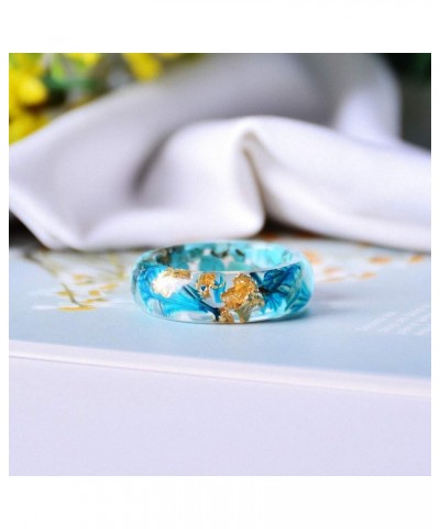 Handmade Forest Dried Flowers Gold Foil Inside Resin Rings for Women Jewelry Engagement Wedding Finger Rings Party Gift G $9....