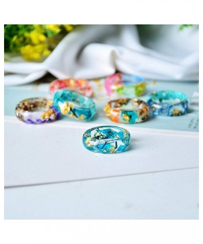 Handmade Forest Dried Flowers Gold Foil Inside Resin Rings for Women Jewelry Engagement Wedding Finger Rings Party Gift G $9....