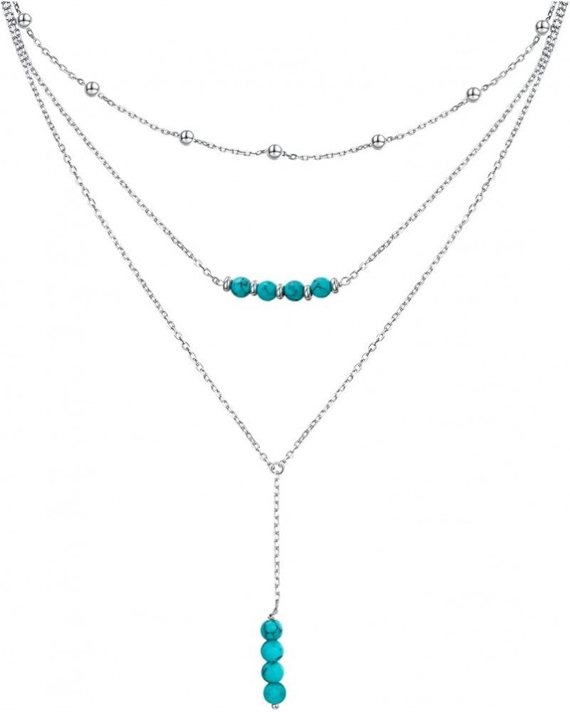 S925 Sterling Silver Triple Layer Pendant Choker Necklace for Women 16"+2 H $15.96 Necklaces