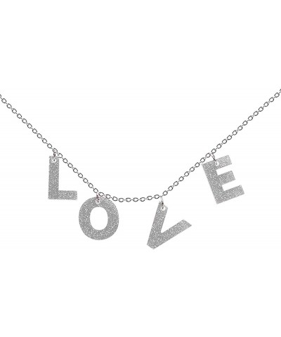 Love Heart Choker Necklace Colors Love Letter Pendant Necklace Charm Jewelry Valentines Day Gift for Women Girls Girlfriend S...