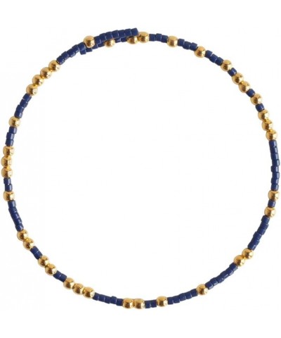 Confetti Bangles in Delicate Miyuki Glass and Gold Plated Beads, 2-3mm Collections Navy $9.03 Bracelets