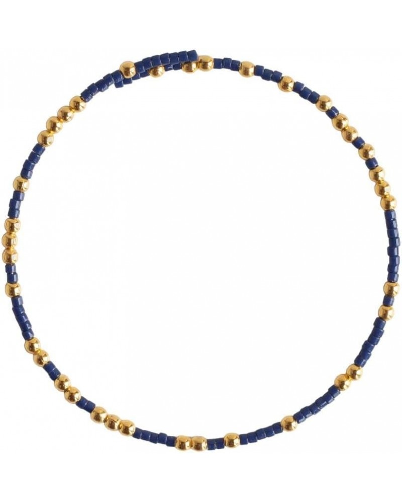 Confetti Bangles in Delicate Miyuki Glass and Gold Plated Beads, 2-3mm Collections Navy $9.03 Bracelets