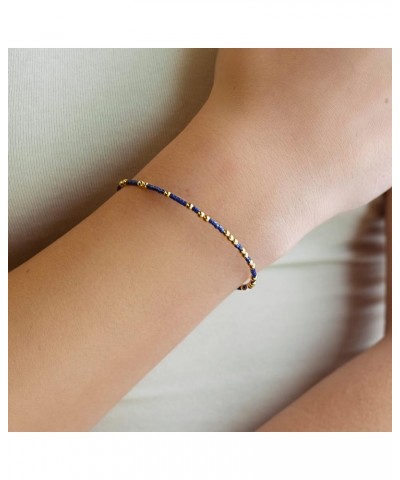 Confetti Bangles in Delicate Miyuki Glass and Gold Plated Beads, 2-3mm Collections Navy $9.03 Bracelets