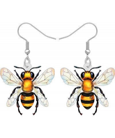 Acrylic Cute Orange Bee Earrings Drop Dangle Jewelry For Women Girls Kids Gift Charms Lemon $7.53 Earrings