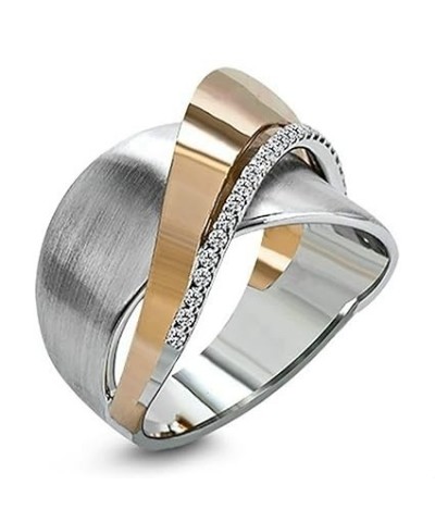 Vintage Two-tone Bow Cross Ring Statement Engagement Wedding Band Rings For Women Men(Size 10) Size 8 $4.55 Rings