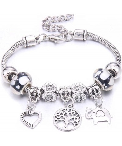 Crystal Charm Bracelets Beads Bracelet Women DIY BeadsBracelets Bangles Jewelry Gift (Metal Color : B3277-rosered) B3277-whit...