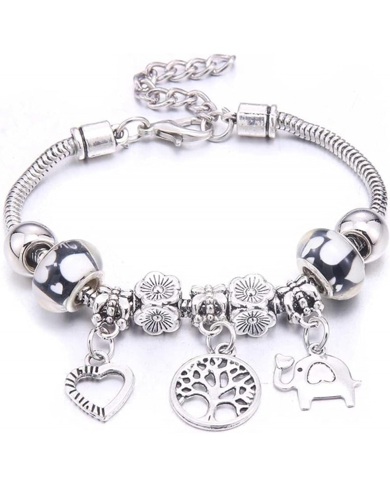 Crystal Charm Bracelets Beads Bracelet Women DIY BeadsBracelets Bangles Jewelry Gift (Metal Color : B3277-rosered) B3277-whit...