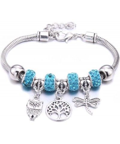 Crystal Charm Bracelets Beads Bracelet Women DIY BeadsBracelets Bangles Jewelry Gift (Metal Color : B3277-rosered) B3277-whit...